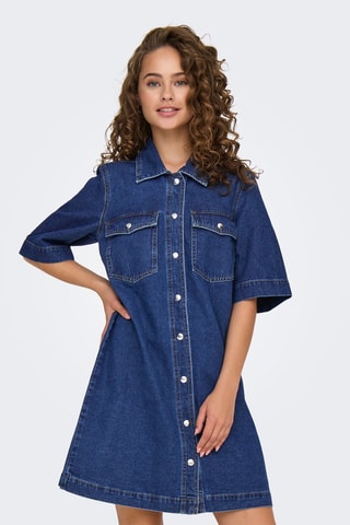 Vestido camisa regular fit - Azul