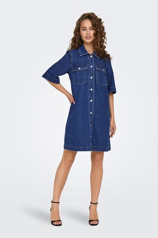 Vestido camisa regular fit - Azul