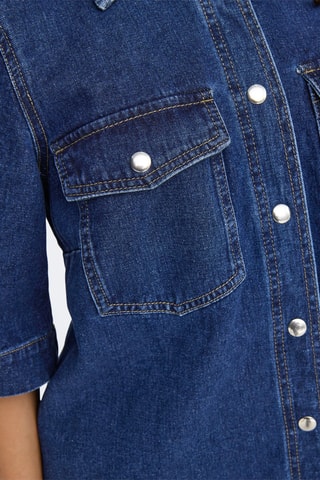 Vestido camisa regular fit - Azul