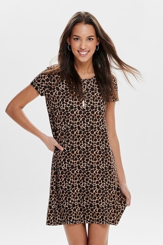 Vestido direito - Preto e bege