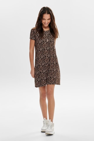 Vestido direito - Preto e bege