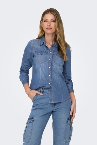 Camisa vaquera regular fit - Azul cobalto