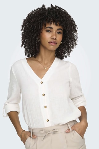 Camisa regular fit de algodón orgánico - Blanco
