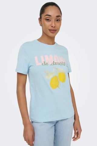 Camiseta regular fit de algodón orgánico - Celeste