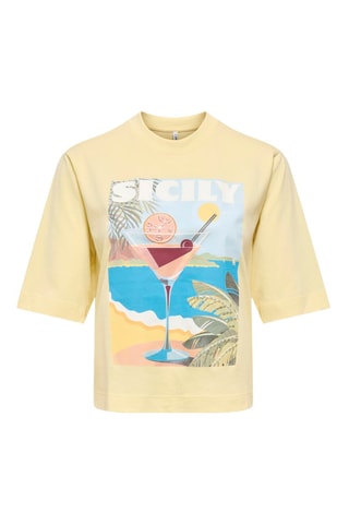 Camiseta regular fit de algodón orgánico - Amarillo