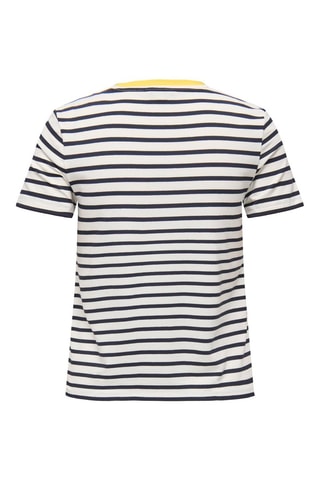 Camiseta regular fit - Blanco y azul marino