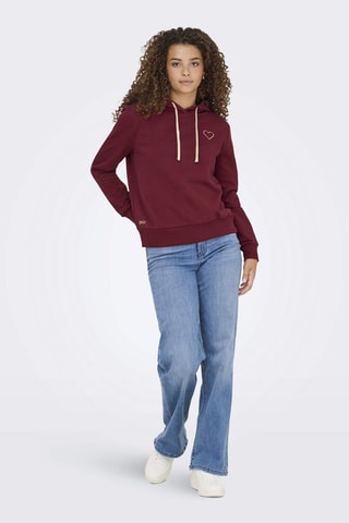 Sudadera de algodón orgánico con capucha - Burdeos