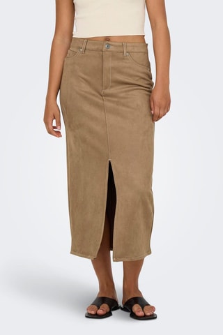 Falda midi - Beige