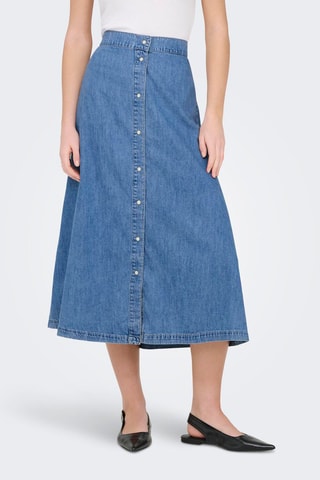 Falda midi vaquera - Azul claro