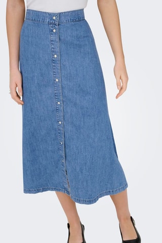 Falda midi vaquera - Azul claro