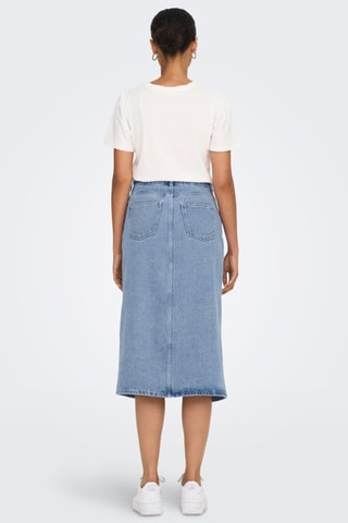 Falda midi vaquera de talle alto - Azul claro