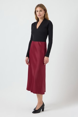 Falda midi - Burdeos - Selected