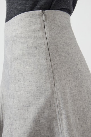 Falda evasé de talle alto - Gris claro - Selected