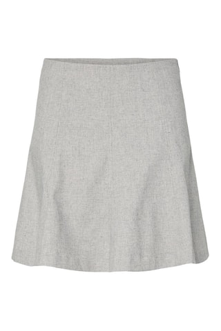 Falda evasé de talle alto - Gris claro - Selected