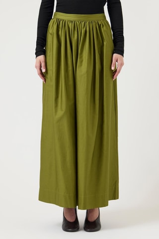 Falda larga de talle alto - Verde oliva - Selected