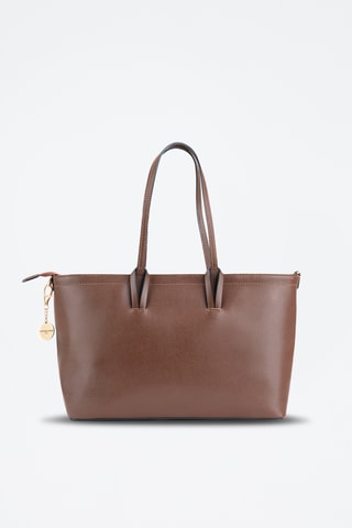 Bolso shopper de piel Moka - Marrón
