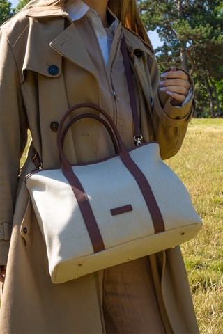 Bolso shopper de piel Diana - Marrón
