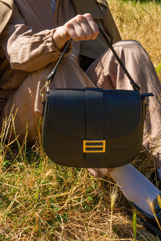 Borsa a tracolla in pelle Ophia - Nero