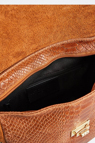 Borsa a tracolla in pelle scamosciata Acil - Marrone
