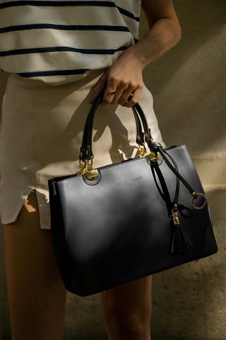 Borsa a mano in pelle Armel - Nero