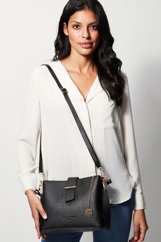 Borsa a mano in pelle Lessie - Nero