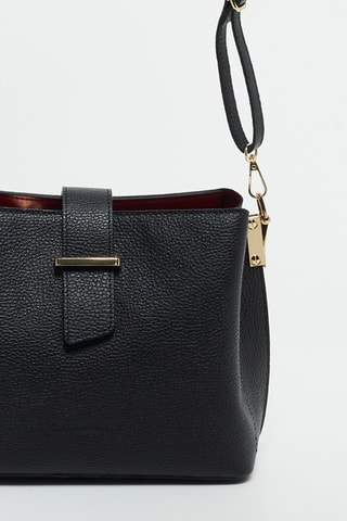 Borsa a mano in pelle Lessie - Nero