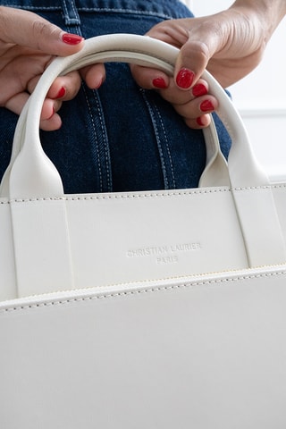 Borsa a tracolla in pelle Shaina - Bianco