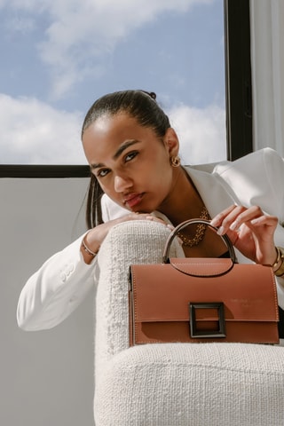 Borsa a mano in pelle Milo - Marrone