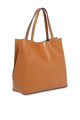 Bolso shopper y bolso de mano de piel Amy - Camel