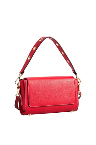 Borsa a spalla in pelle Ralph - Rosso scuro