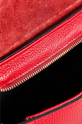 Borsa a spalla in pelle Ralph - Rosso scuro