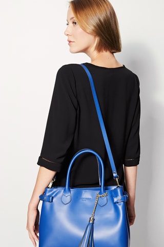 Borsa a mano in pelle Anita - Blu