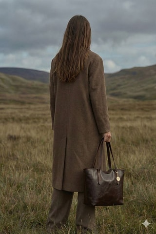 Bolso shopper de piel Eden - Marrón