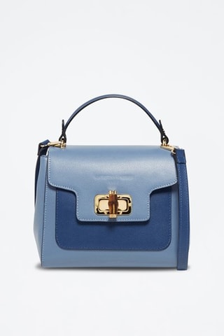 Borsa a mano in pelle Tia - Azzurro