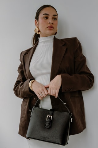 Borsa a mano in pelle Erya  - Nero