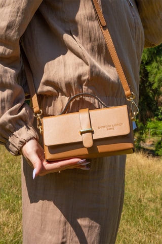 Borsa a tracolla in pelle Claude - Cammello