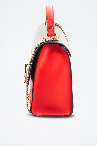 Borsa a mano in pelle Ora - Nero e rosso