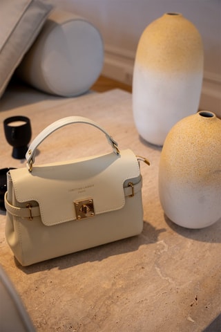 Borsa a mano in pelle Swang - Bianco