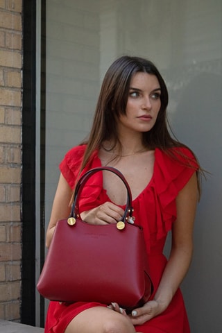 Borsa a mano in pelle Kiara - Rosso