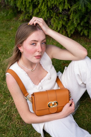Borsa a tracolla in pelle Aria - Cammello