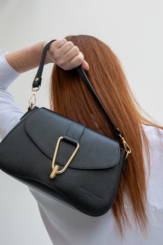 Borsa a tracolla in pelle Leorad - Nero