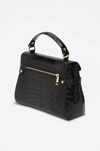 Borsa a mano in pelle Swan - Nero