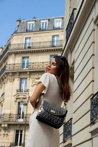 Borsa a tracolla in pelle Flory - Nero