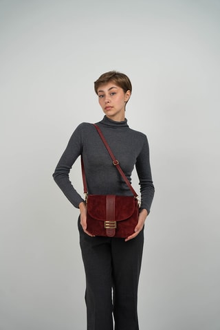 Borsa a tracolla in pelle Noche - Cammello