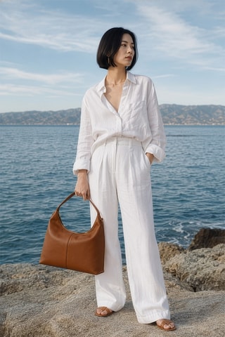 Bolso de piel Aliz - Marrón