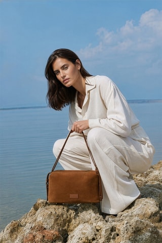 Bolso de piel Yrah - Marrón