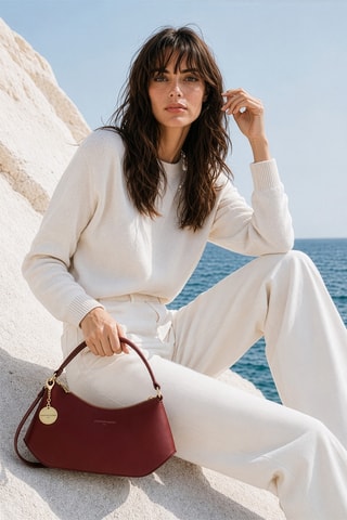 Bolso de piel Rory - Rojo
