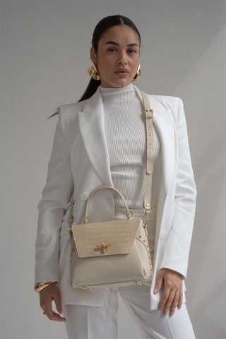 Borsa a mano in pelle Yasmin - Bianco