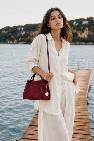 Borsa a mano in pelle Ada - Bordeaux