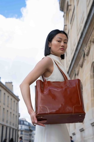 Bolso de piel Costa - Marrón